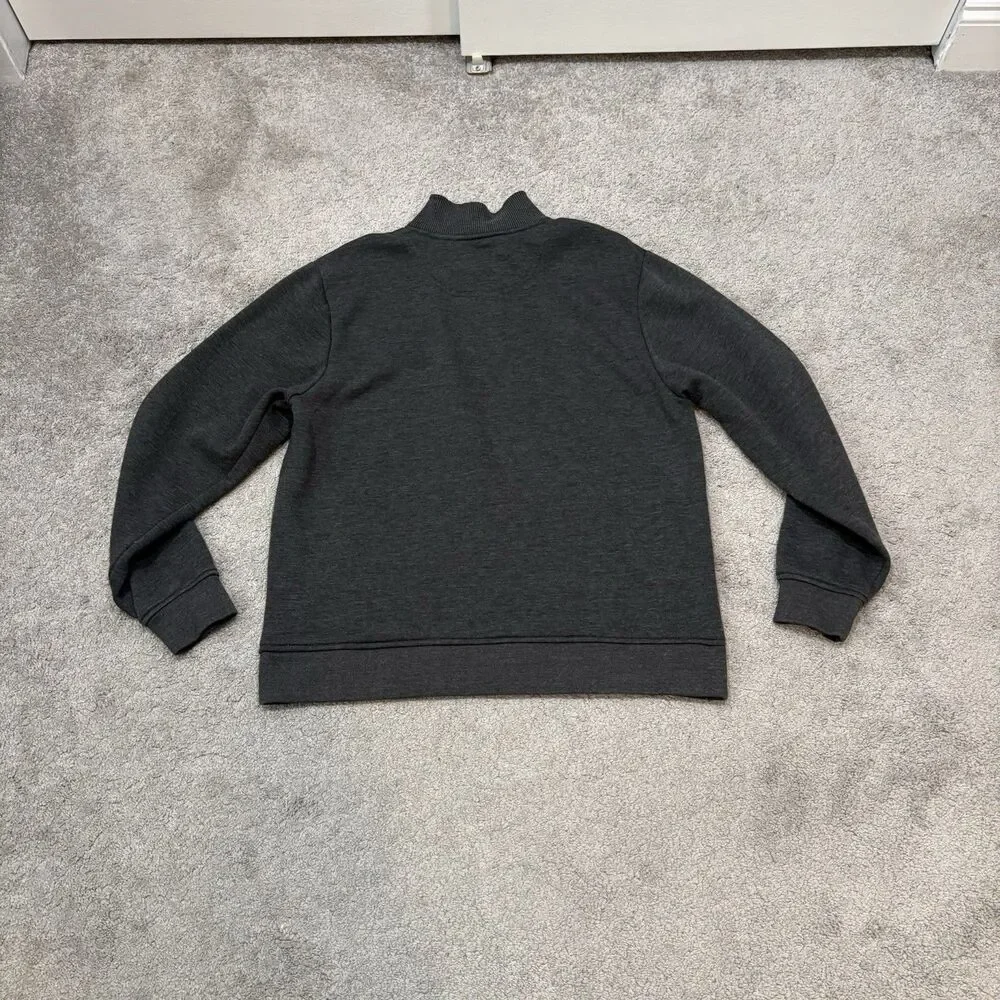 Orvis Sweatshirt Mens L Gray Fleece 1/4 Zip Mock Neck Pullover Casual Outdoor